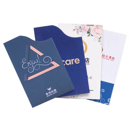 Hotel room key card holder card sleeve
